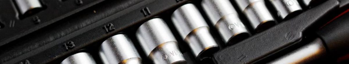 A socket set in its case, sizes marked beside each socket